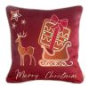 Poszewka świąteczna Ginger02 czerwona 45 x 45 cm – welwetowa i trwała