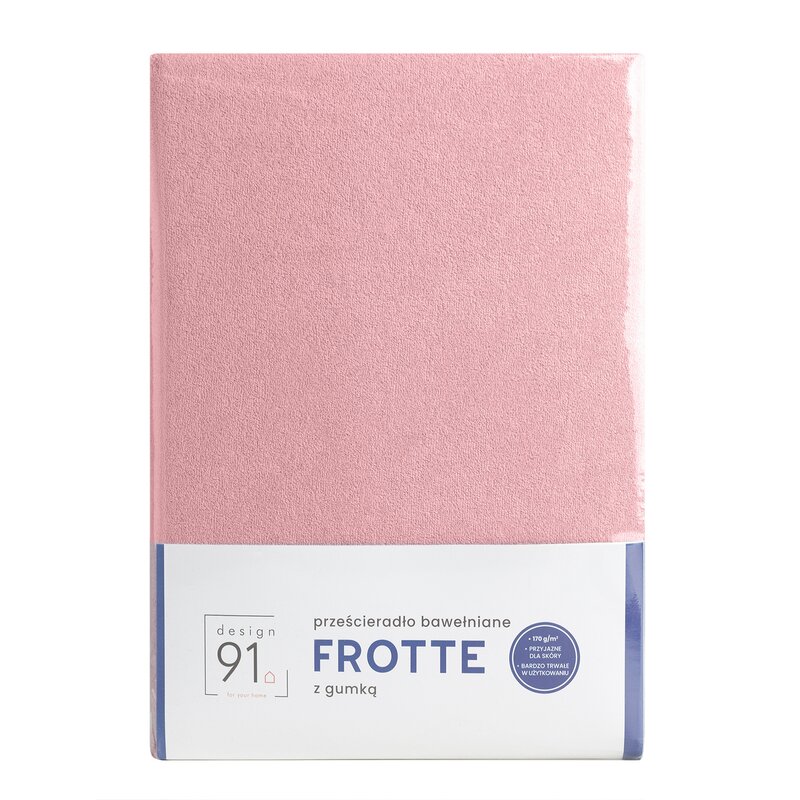 Prześcieradło frotte pudrowy róż 180x200 cm – miękkie i otulające