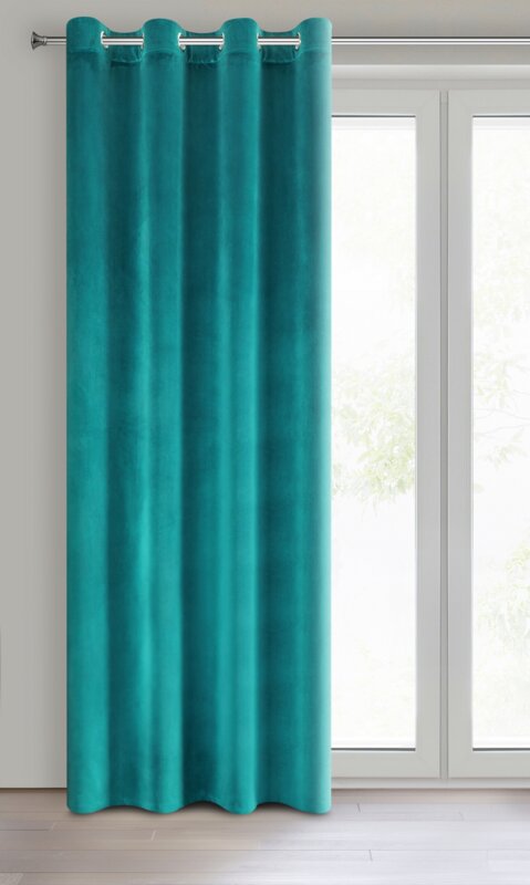 Zasłona gotowa Samanta turkusowa 140 x 250 cm – zaciemnia pomieszczenie