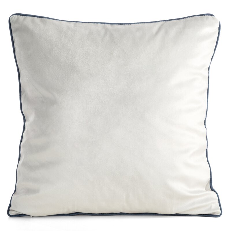 Poszewka dekoracyjna z motywem kwiatowym granatowa 45 x 45 cm – doda uroku wnętrzu