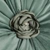 Poduszka dekoracyjna welwetowa Flores szałwiowa Ø 40 cm – miękka w dotyku
