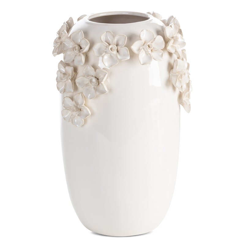 Wazon ceramiczny Diana kremowy O 19 X 30 CM – na susze i kwiaty