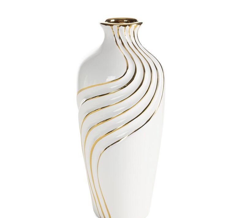 Wazon ceramiczny Estela (04) biały 12 X 12 X 28 CM – do eleganckich wnętrz