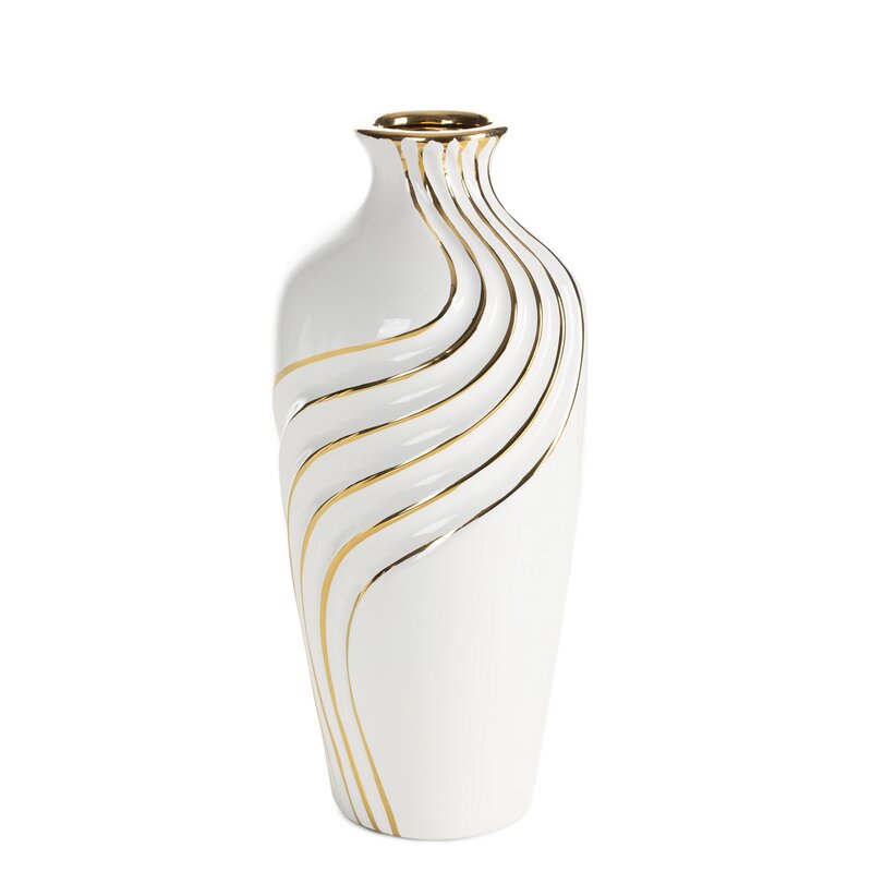 Wazon ceramiczny Estela (04) biały 12 X 12 X 28 CM – do eleganckich wnętrz
