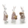 Figurka zajączka wielkanocna biało-beżowa 10X8X18 – na stół i komodę