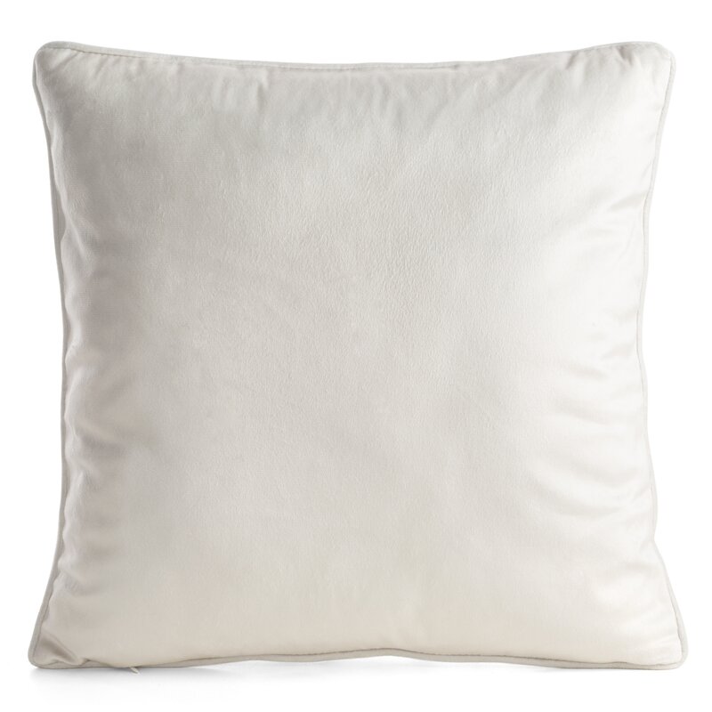 Poszewka welwetowa NOA biała 45 X 45 cm – z motywem kwiatów