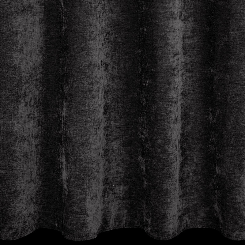 Zasłona gotowa VANI czarna 140 X 250 cm – miękka szenilowa struktura