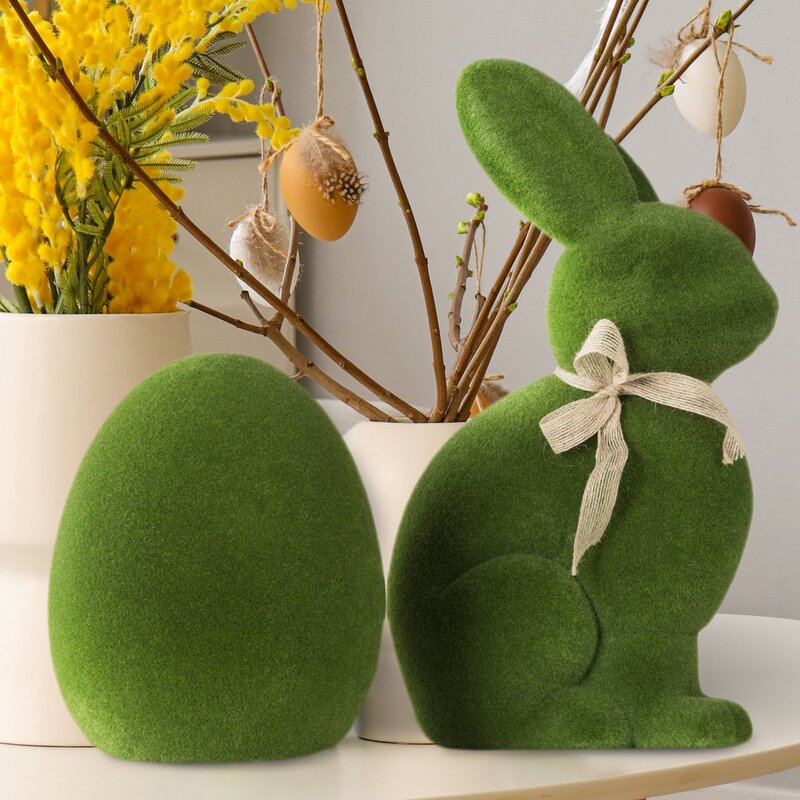 Figurka zajączka zielona 27X14X45 – idealna na Wielkanoc