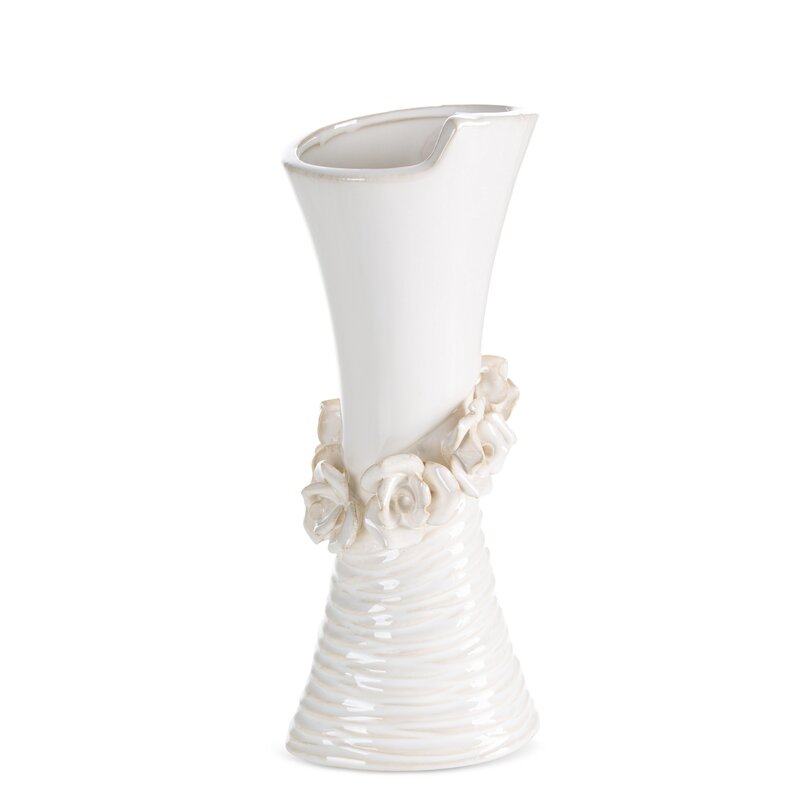 Wazon ceramiczny Eliana (02) kremowy 12 X 10 X 30 CM – na suszone kwiaty