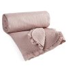 Narzuta D91 Falbanka pudrowa 240 X 220 CM – stylowa i przytulna