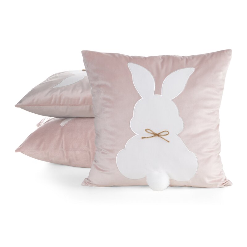 Poszewka Wiosna 134 jasnoróżowa 45 X 45 cm – z motywem zajączka