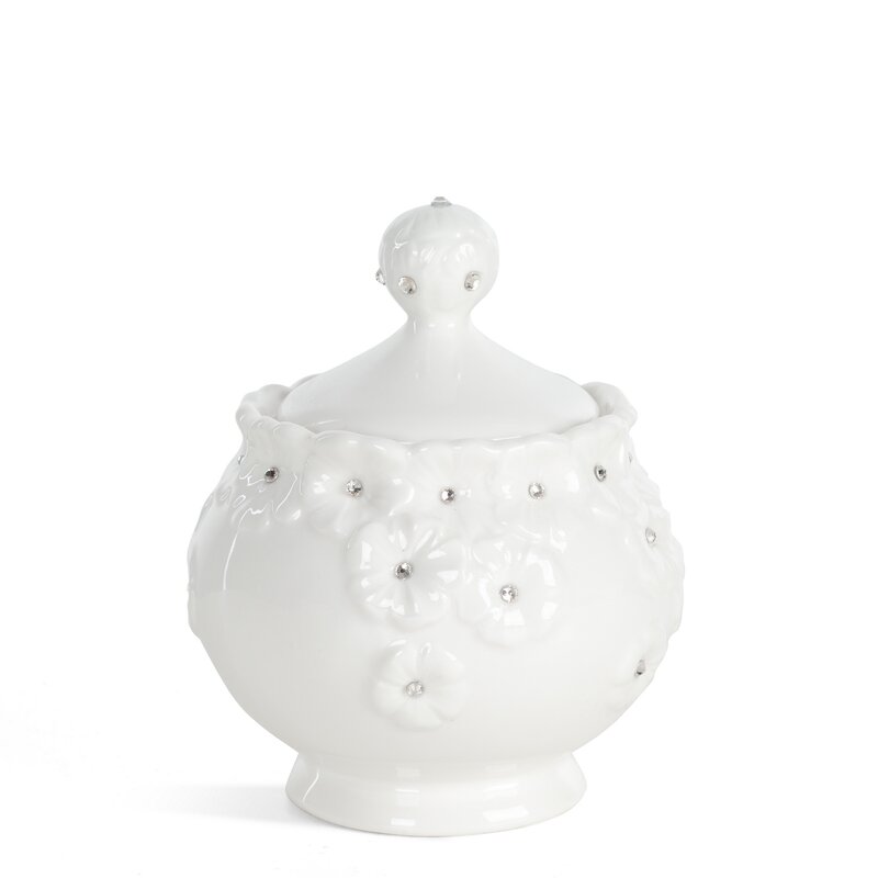 Cukiernica ceramiczna biała O 10 X 12 CM – na cukier i drobiazgi