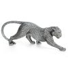 Figurka ceramiczna ZURI srebrna 34 X 8 X 12 CM – do nowoczesnych wnętrz