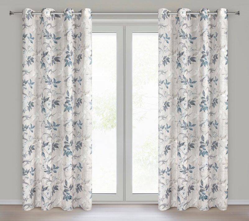 Zasłona gotowa Nicola naturalna 140 X 250 cm – z motywem liści
