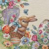 Obrus gobelinowy Zajączki Pisanki naturalny 140X180 – idealny na Wielkanoc
