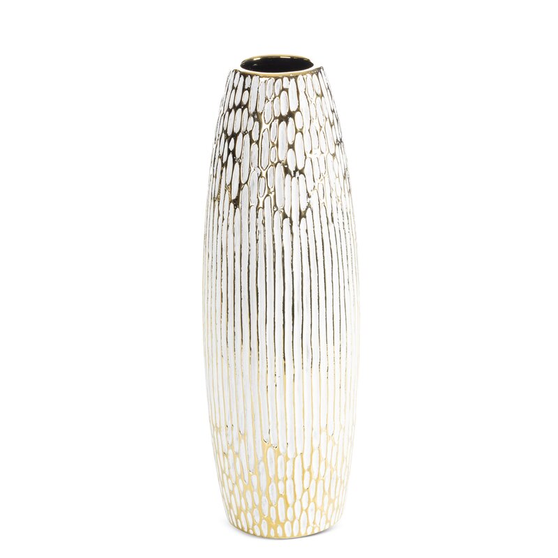 Wazon ceramiczny Andrea biały 13 X 13 X 40 CM – do kompozycji kwiatowych