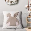 Poszewka Wiosna 129 biała 45 x 45 cm – z motywem króliczka