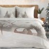 Komplet pościeli satynowej Inverno biały 140 X 200 CM – idealna na święta