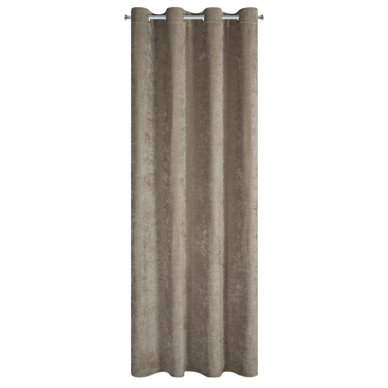 Zasłona gotowa VANI ciemnobeżowa 140 X 250 CM – o szenilowej strukturze