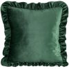 Poszewka welwetowa Brenda1 z falbankami ciemnozielona 45 X 45 CM – miękka w dotyku
