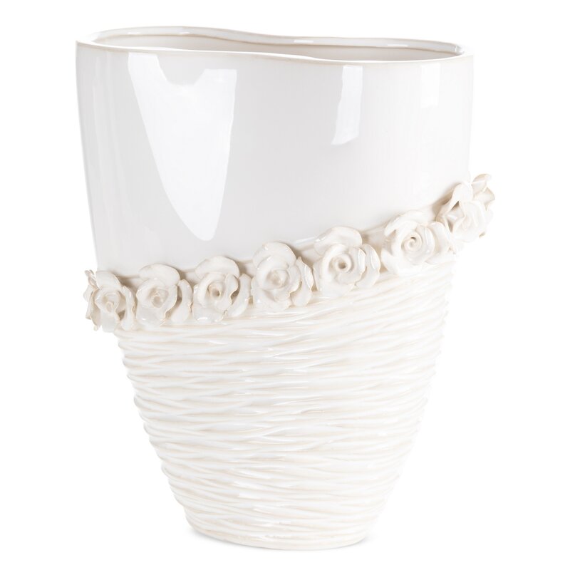 Wazon ceramiczny Eliana kremowy 27 X 13 X 32 cm – do stylowych kompozycji