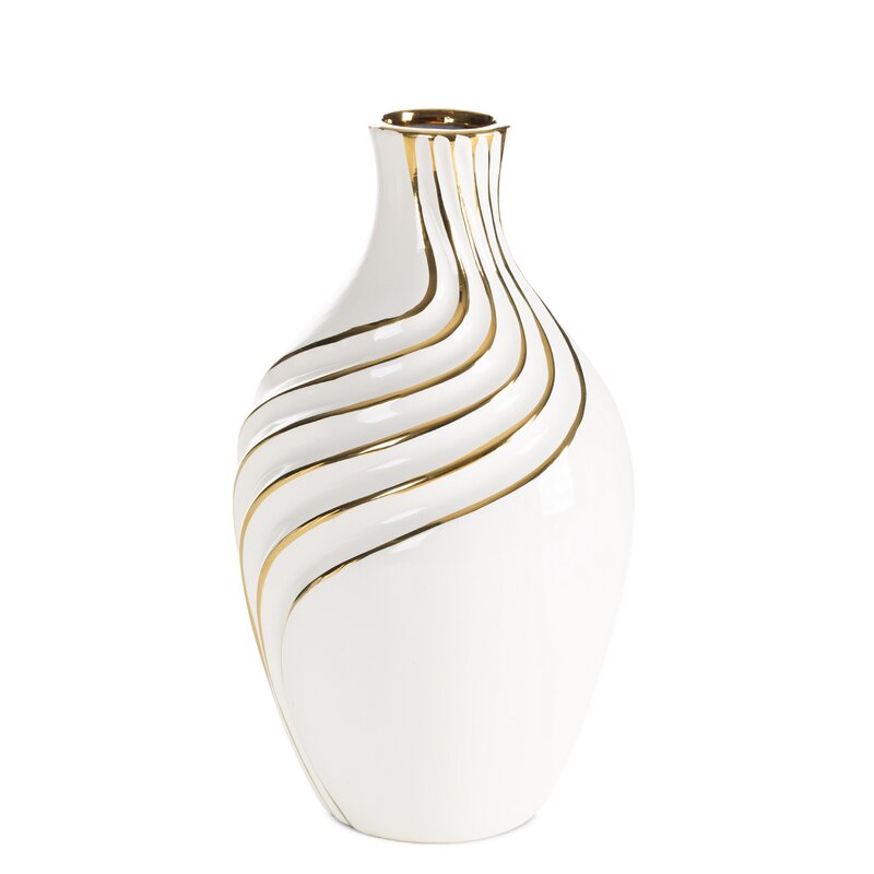 Wazon ceramiczny Estela (02) biały 14 X 14 X 25 CM – na kwiaty i suszki