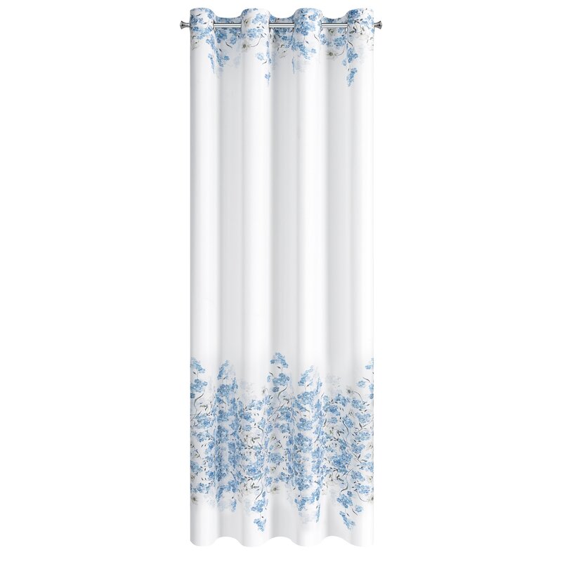 Zasłona gotowa NOA biała 140 X 250 CM – świeży kwiatowy wzór