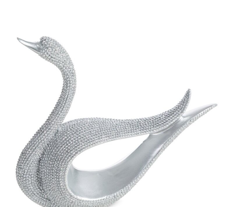 Figurka ceramiczna Eldo srebrna 19 X 6 X 14 cm – trwała ceramika