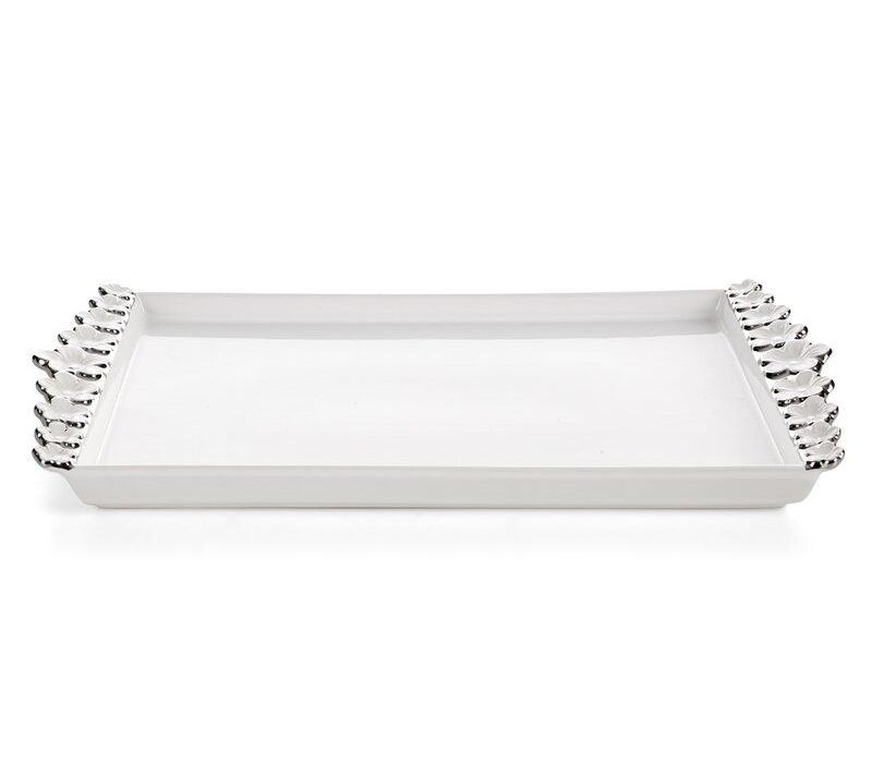 Patera dekoracyjna Ariana biała 39 X 22 X 3 CM – na owoce i ozdoby