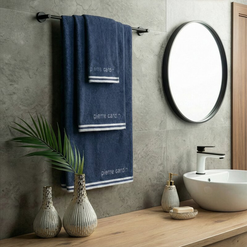 Ręcznik Pierre Cardin Rocco granatowy 30 X 50 cm – miękki i chłonny