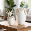 Wazon ceramiczny Diana kremowy O 18 X 20 CM – na świeże i suszone kwiaty