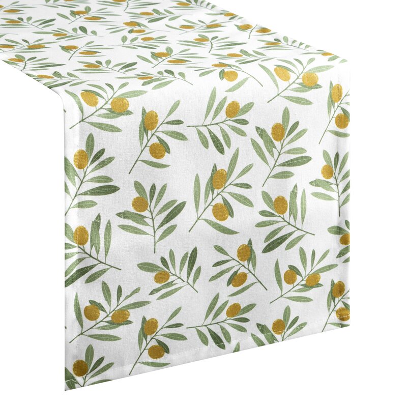 Obrus Erin biały 40 X 140 CM – z motywem oliwnym