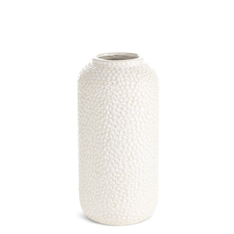 Wazon ceramiczny Alexa kremowy O 15 X 30 CM – z unikalną teksturą