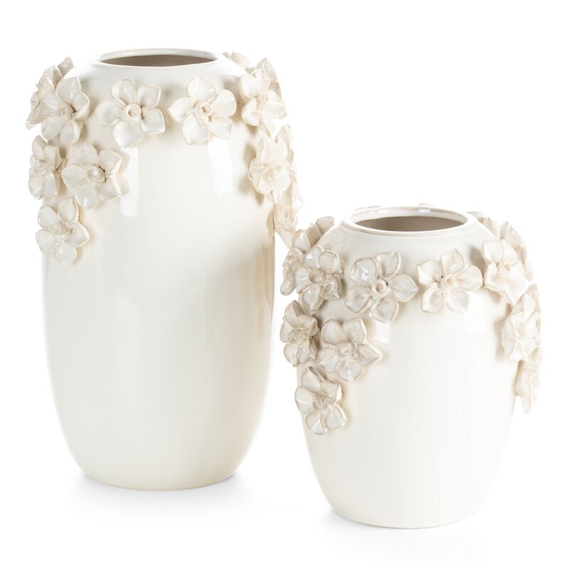 Wazon ceramiczny Diana kremowy O 19 X 30 CM – na susze i kwiaty