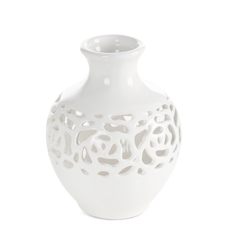 Wazon ceramiczny Celia kremowy O 14 X 18 CM – na suszone kwiaty