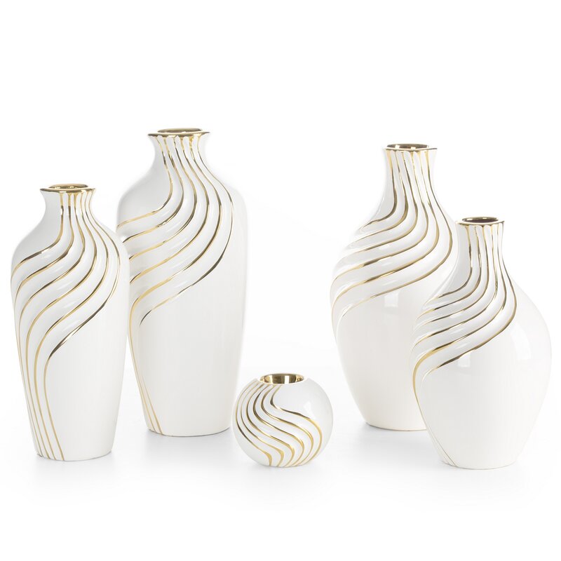 Wazon ceramiczny Estela (02) biały 14 X 14 X 25 CM – na kwiaty i suszki
