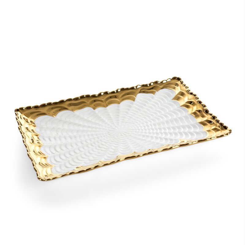 PATERA DEKORACYJNA ESTER (01) 26 X 17 X 2 CM BIAŁY