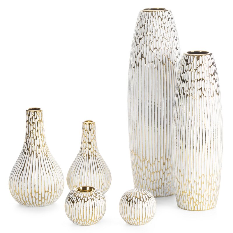 Wazon ceramiczny Andrea biały 13 X 13 X 40 CM – do kompozycji kwiatowych