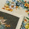 Obrus gobelinowy Wzór Kwiaty i Pisanki naturalny 100X100 – idealny na Wielkanoc