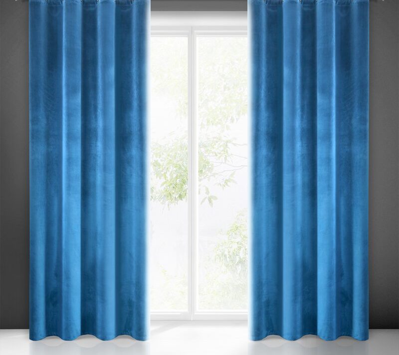 Zasłona gotowa Samanta granatowa 140 X 250 cm – welwetowa i miękka