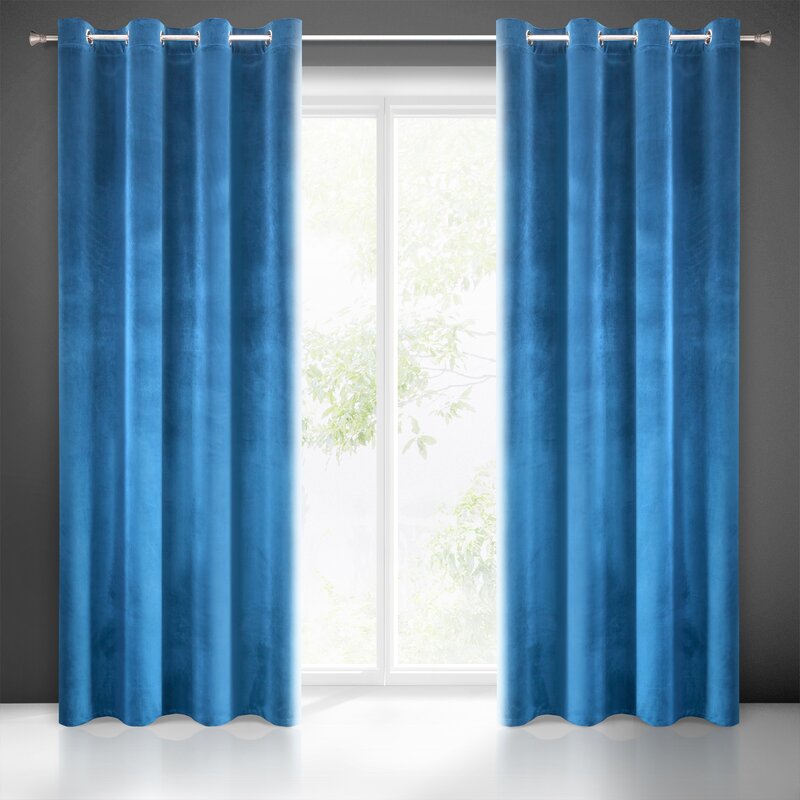 Zasłona gotowa Samanta granatowa 140 X 250 cm – welwetowa i miękka