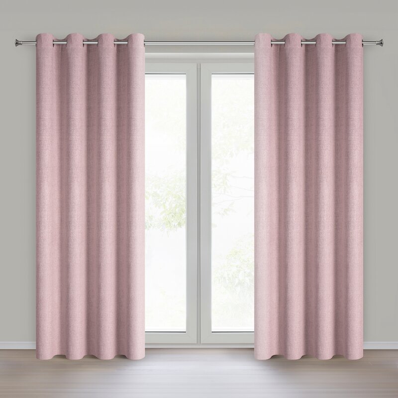 Zasłona gotowa Linda różowa 140 X 250 CM – o naturalnym splocie