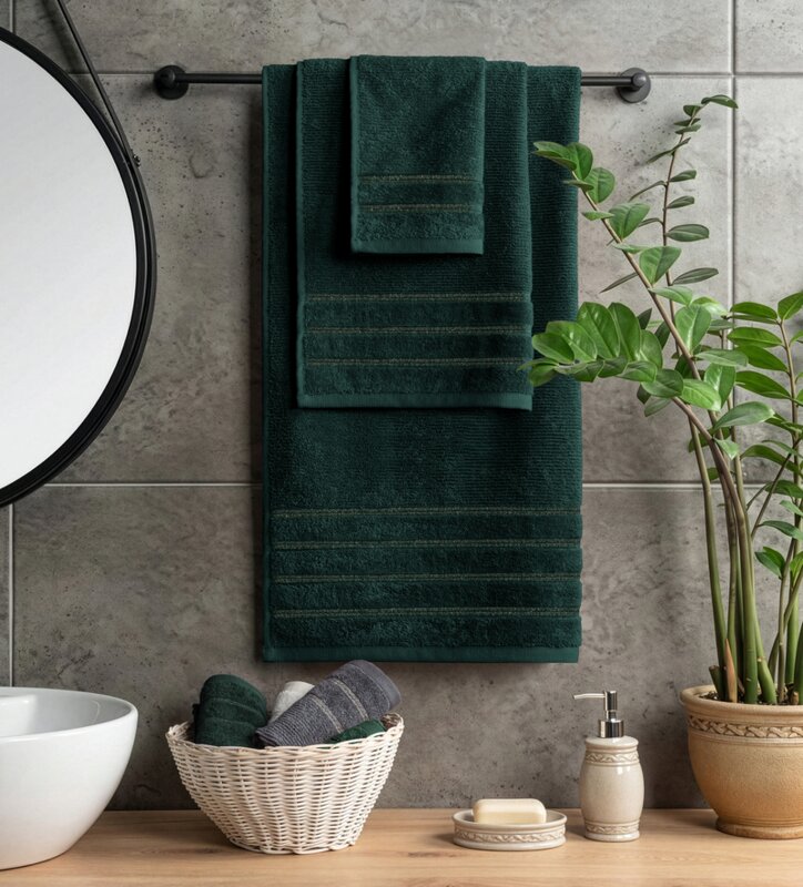 Ręcznik AMIRA głęboka zieleń 70X140cm – miękki i chłonny