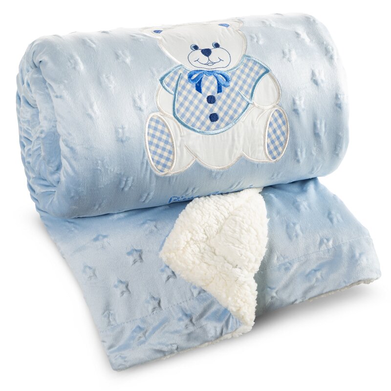 Koc dziecięcy BABY4 niebieski 80 X 110 cm – miękki i przytulny