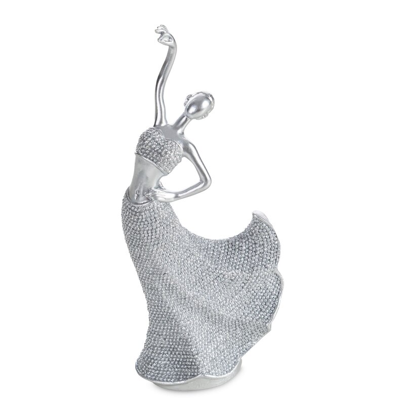 Figurka ceramiczna Eldo srebrna 8 X 5 X 20 CM – z subtelnym blaskiem