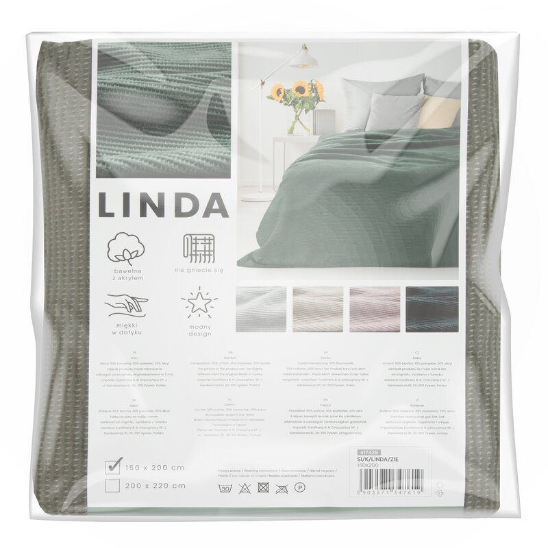 Koc akrylowy LINDA zielony 150X200 – miękki i przytulny