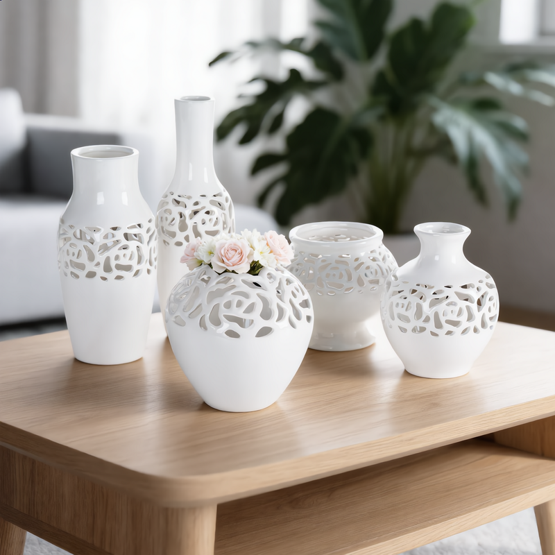 Wazon ceramiczny CELIA kremowy O 12 X 25 CM – na suszone kwiaty