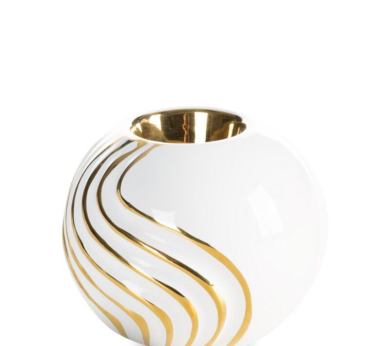 Świecznik ceramiczny Estela biały O 10 X 9 cm – rozświetla wieczorne chwile