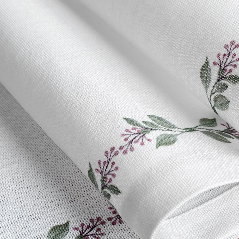 Obrus Lily biały 140 X 220 CM – z wzorem liści i owoców