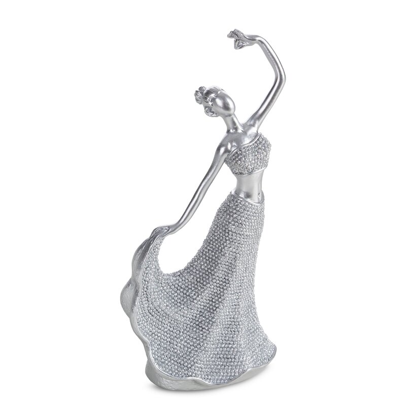 Figurka ceramiczna Eldo srebrna 9 X 6 X 19 cm – ożywia wnętrze